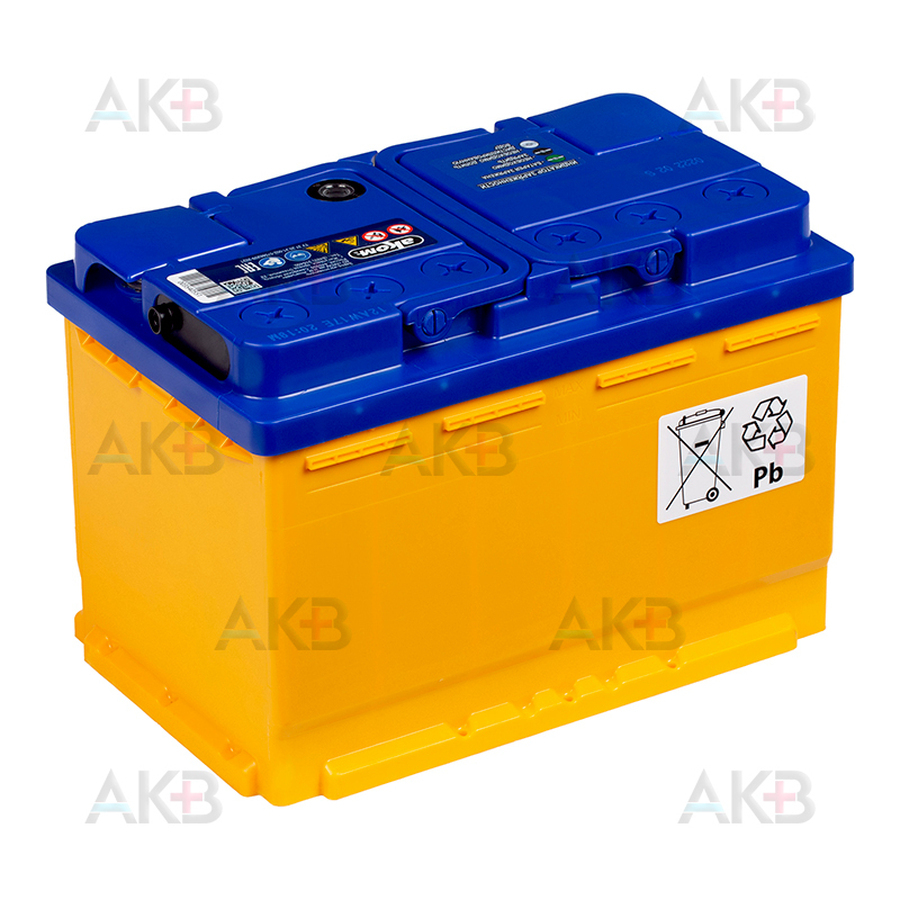 Автомобильный аккумулятор Аком + EFB 75Е 12V 75Ач 750A обр. пол. (277x175x190)