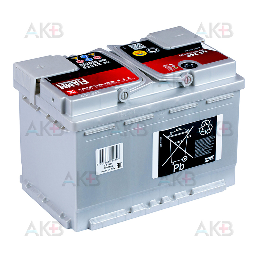 Автомобильный аккумулятор Fiamm Titanium Pro 74 Ач 680A обр. пол. (278x175x190) L3 74P