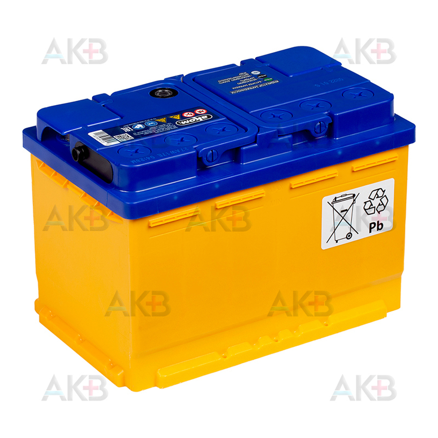 Автомобильный аккумулятор Аком + EFB 75 12V 75Ач 750A прям. пол. (278x175x190)