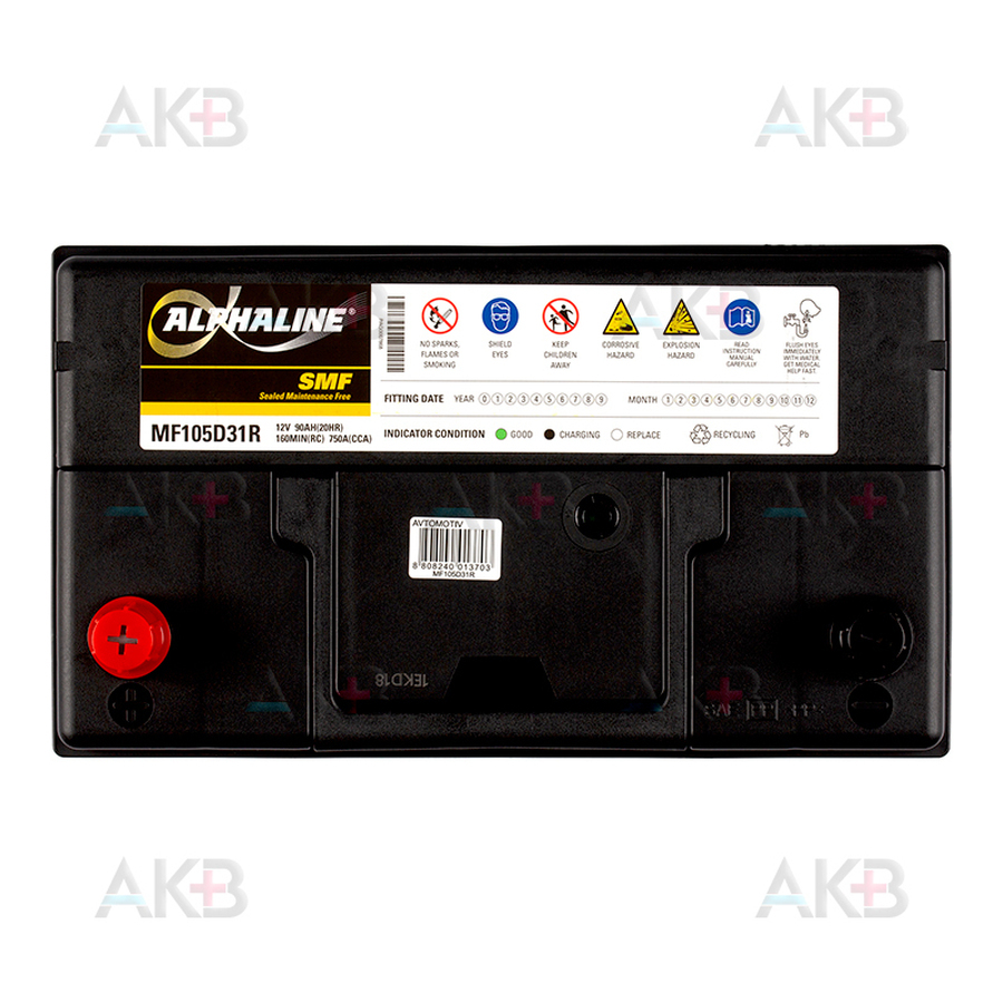Автомобильный аккумулятор Alphaline Standard 105D31R 90L 750A 302x172x220