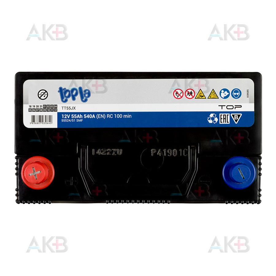 Автомобильный аккумулятор Topla Top JIS 55L 540А 236x126x227 (118355 55524/51 унив. клеммы)