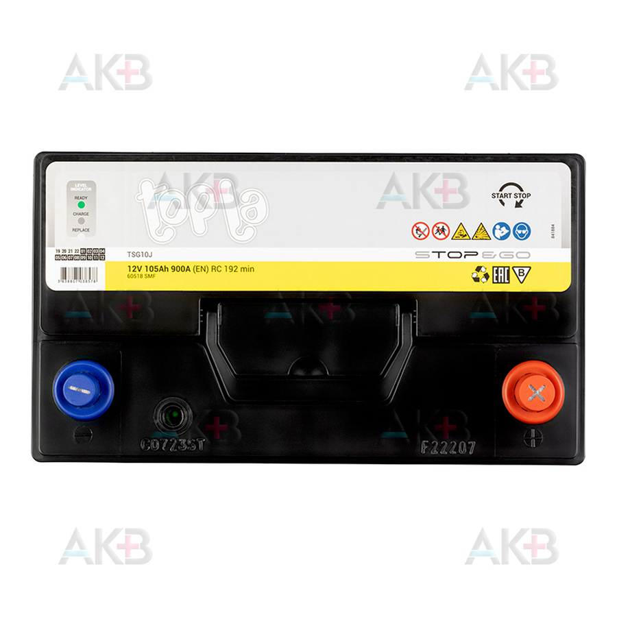 Автомобильный аккумулятор Topla EFB Stop-n-Go 105R (900A 306x173x225) 112005 60518