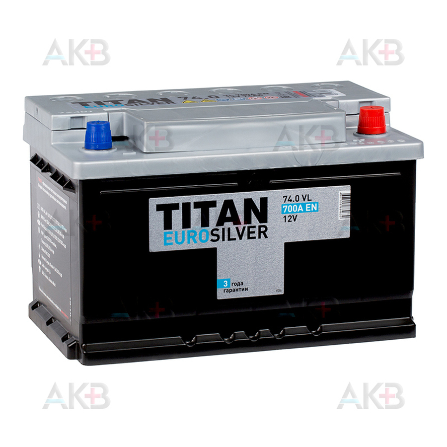 Автомобильный аккумулятор Titan Euro Silver 74R низкий 700A 278x175x175