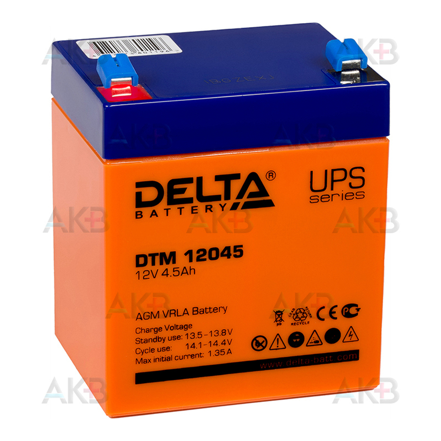 Аккумуляторная батарея Delta DTM 12045, 12V 4.5Ah (90х70х102)