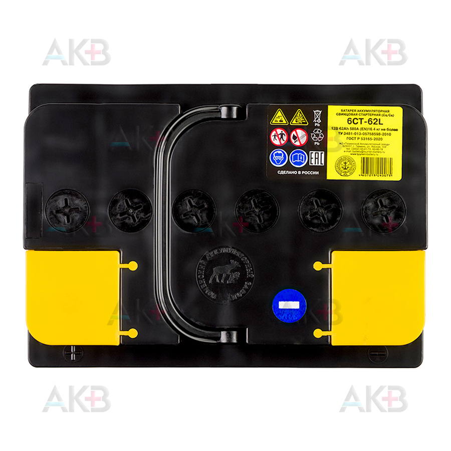 Автомобильный аккумулятор Tyumen Battery Standard 62 Ач обр. пол. 580A (242x175x190)