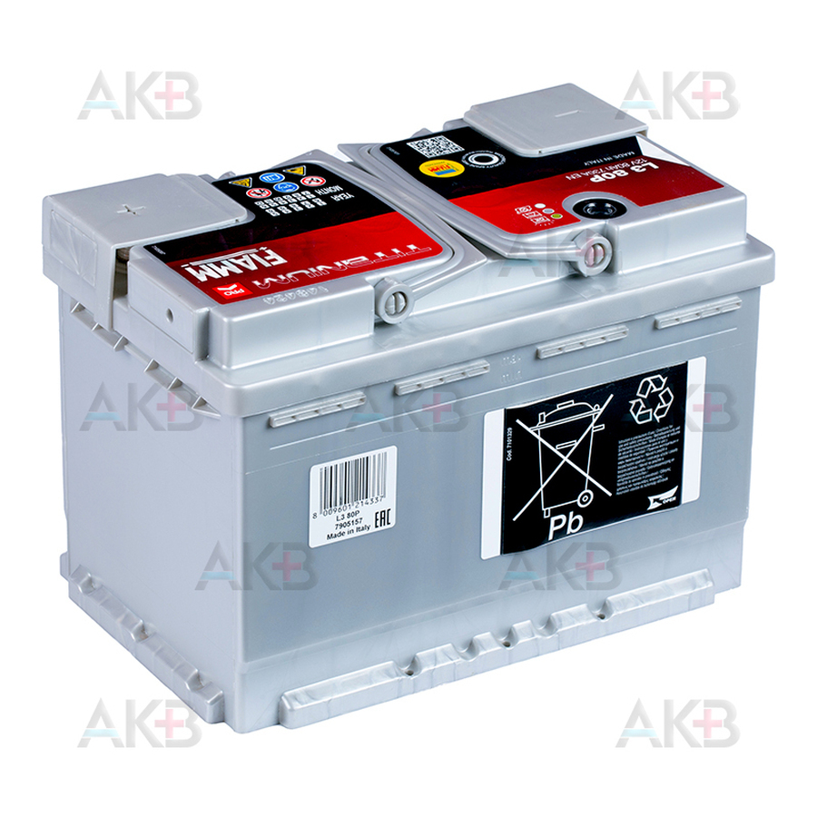 Автомобильный аккумулятор Fiamm Titanium Pro 80 Ач 730A обр. пол. (278x175x190) L3 80P