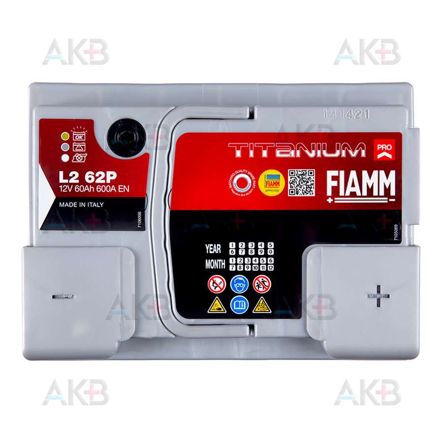 Автомобильный аккумулятор Fiamm Titanium Pro 60 Ач 600A обр. пол. (242x175x190) L2 62P
