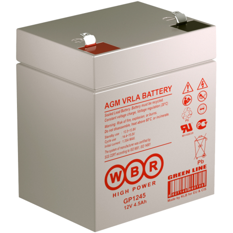 Аккумуляторная батарея WBR GP 1245 12V 4.5 Ah (90x70x102)