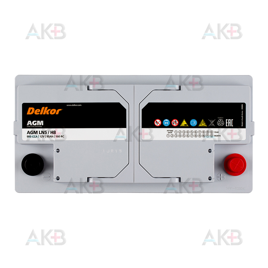 Автомобильный аккумулятор Delkor AGM 95 Ач 900A (353х175х190) LN5