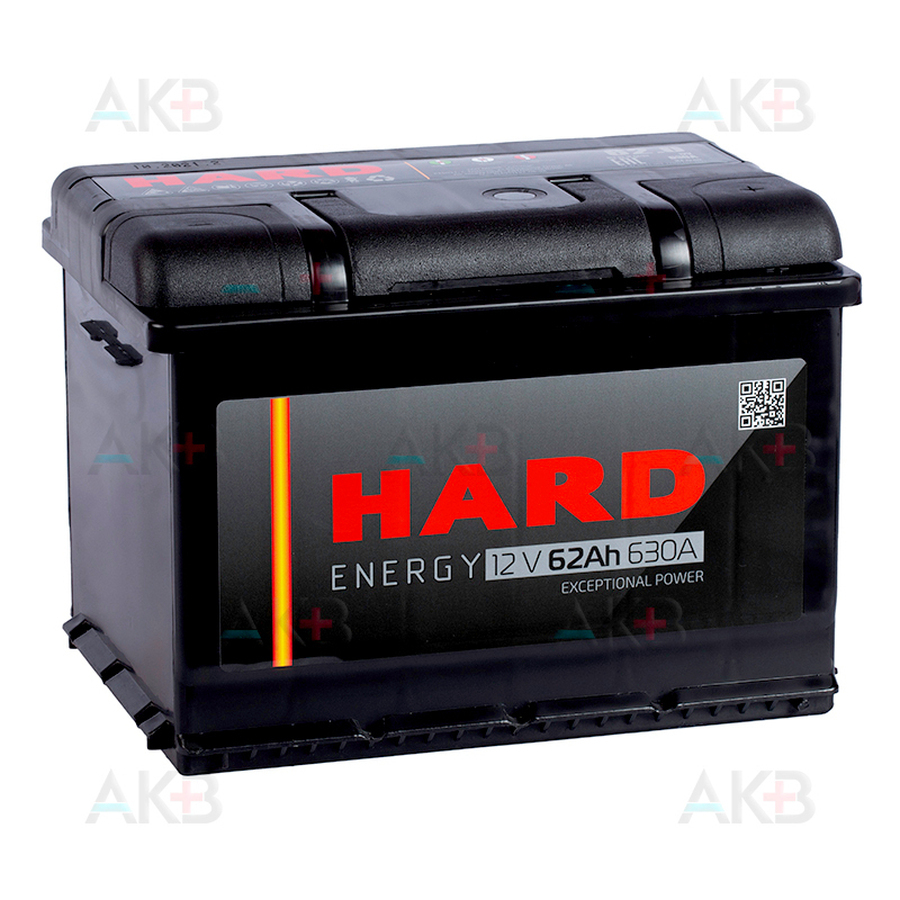 Автомобильный аккумулятор HARD 62 Ач 630A о.п. низк. (242x175x175) ca/ca silver
