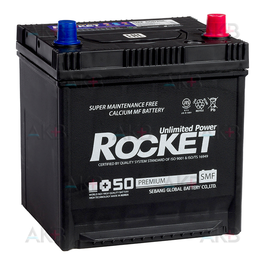 Автомобильный аккумулятор Rocket 60D20L 55Ah 580А (202x175x225) обр. пол.