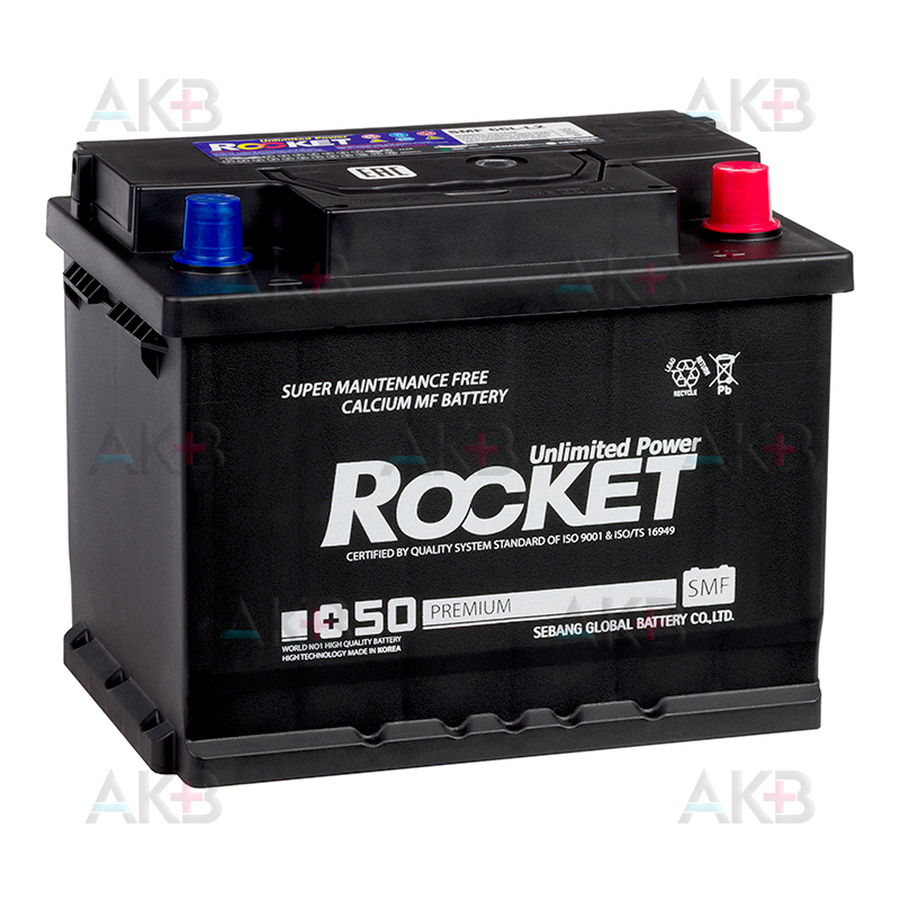 Автомобильный аккумулятор Rocket 66Ah 580A обр. пол. (242x175x190) SMF 66L-L2