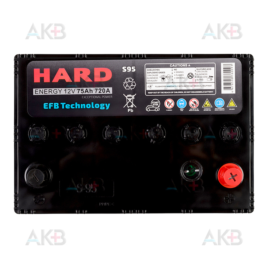 Автомобильный аккумулятор HARD EFB S95 75 Ah 720A (260x170x225) обратная полярность