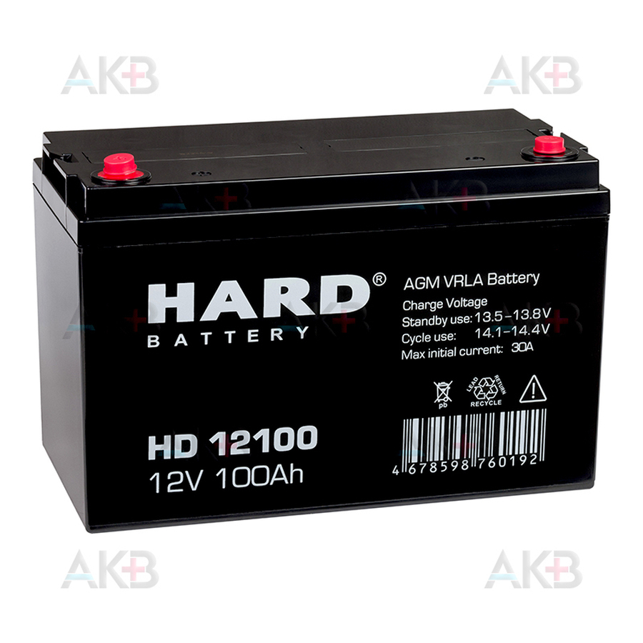 Аккумуляторная батарея HARD HD 12100 12V 100Ah (330x173x214) для ИБП, котла
