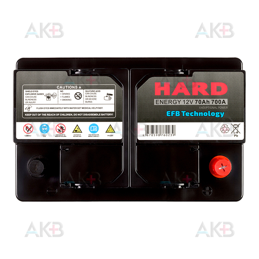 Автомобильный аккумулятор HARD EFB 70 Ah 700A (278x175x190) Start Stop L3