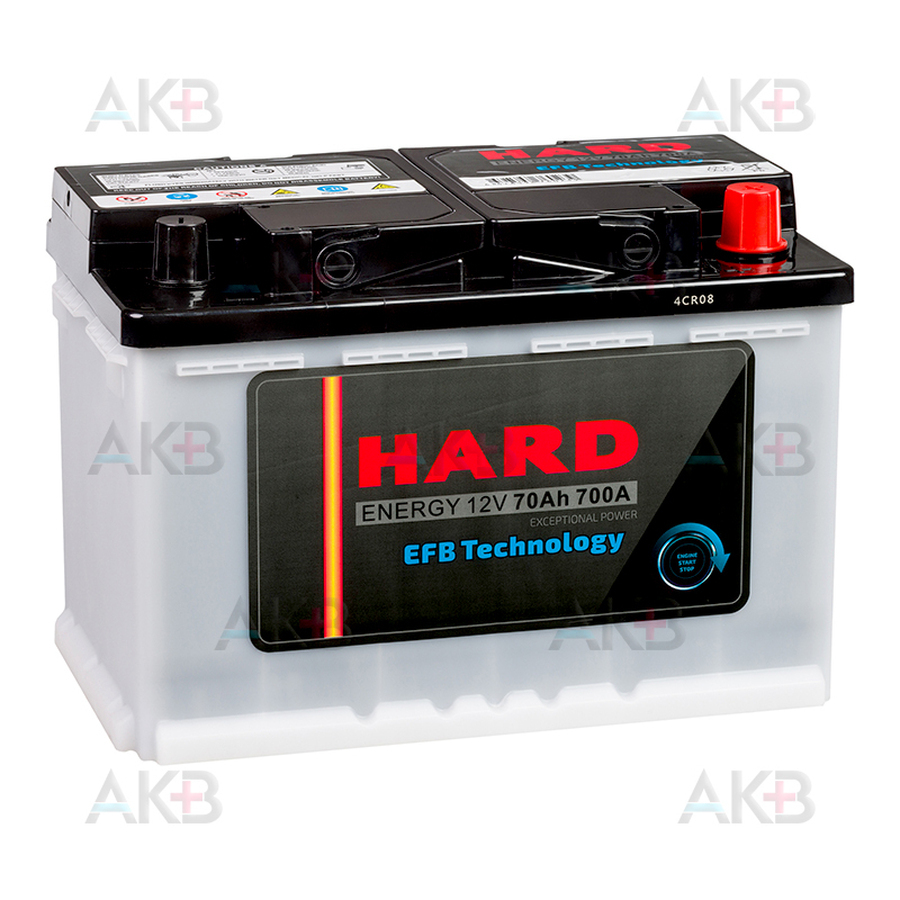 Автомобильный аккумулятор HARD EFB 70 Ah 700A (278x175x190) Start Stop L3