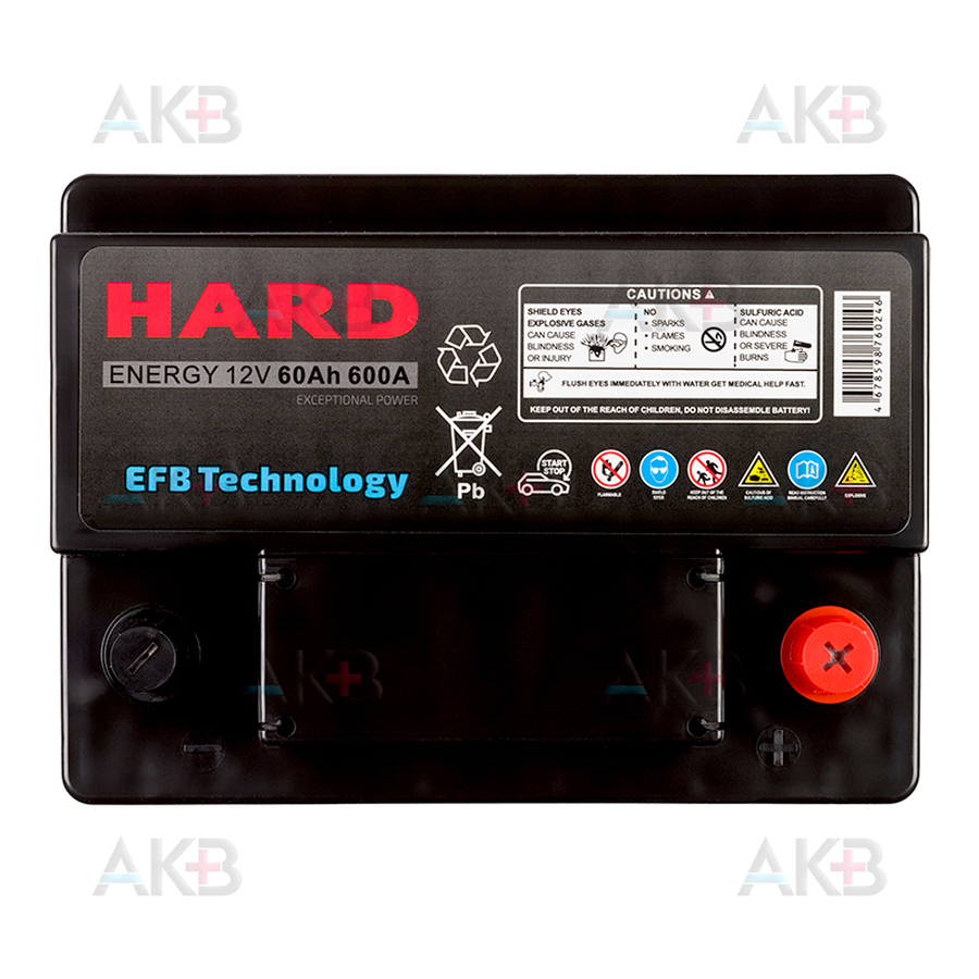 Автомобильный аккумулятор HARD EFB 60 Ah 600A (242x175x190) Start Stop L2