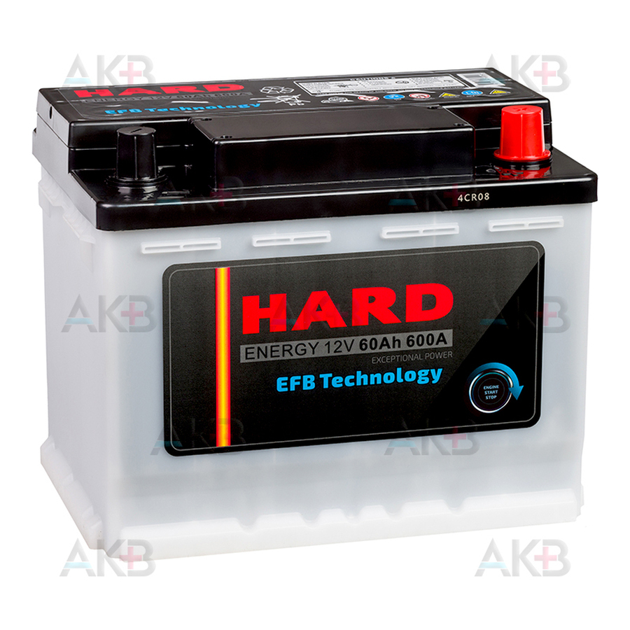 Автомобильный аккумулятор HARD EFB 60 Ah 600A (242x175x190) Start Stop L2