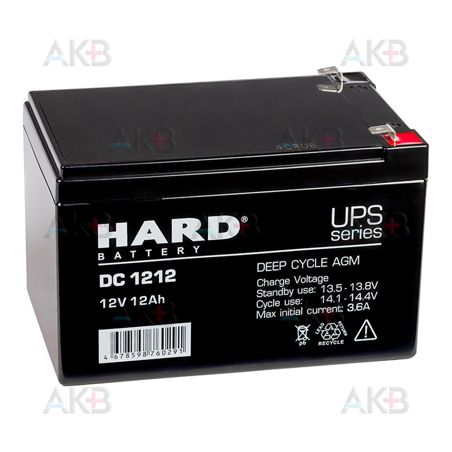 Аккумуляторная батарея HARD DC 1212 12V 12Ah (151x98x95) AGM Deep Cycle