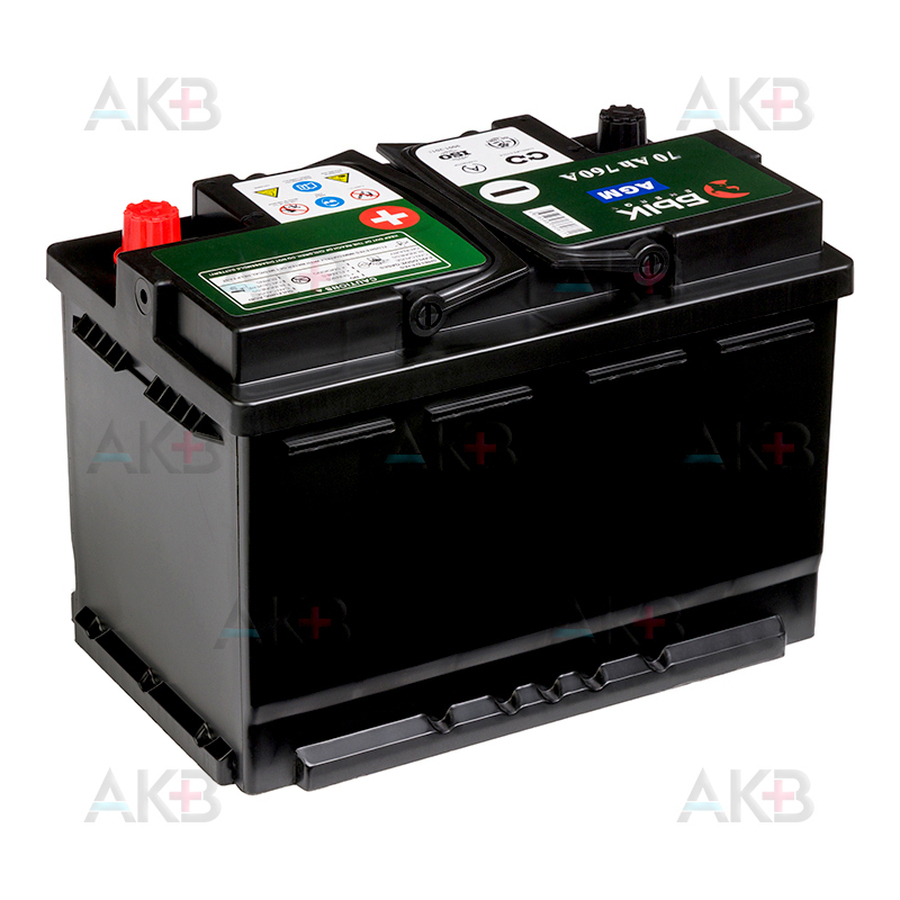 Автомобильный аккумулятор БЫК Energy AGM 70Ah 760A обр. пол. (278x175x190) Start Stop