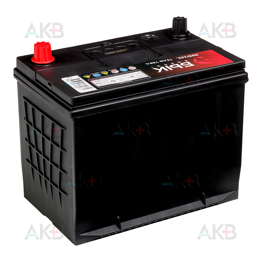 Автомобильный аккумулятор БЫК Energy 90D26L 75Ah 750A обр. пол. (260x170x225) бортик