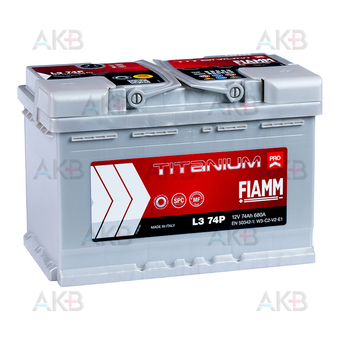 Fiamm Titanium Pro 74 Ач 680A обр. пол. (278x175x190) L3 74P