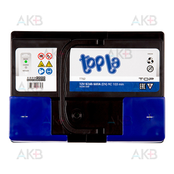 Автомобильный аккумулятор Topla Top 62R (600A 242x175x175) 118662 56249. Фото 1