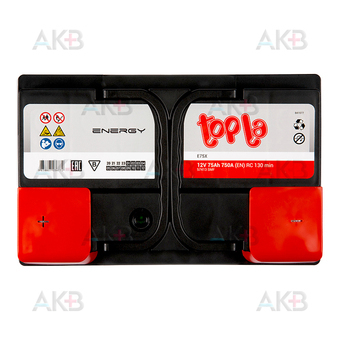 Автомобильный аккумулятор Topla Energy 75L (700A 278x175x190) 108375 57413. Фото 1