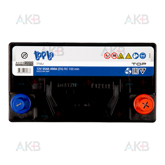 Автомобильный аккумулятор Topla Top JIS 55R 490А 236x126x227 (118255 55523/84 унив. клеммы). Фото 1