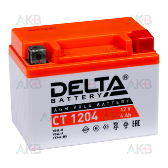 Delta CT 1204, 12V 4Ah, 50А (114x71x86) YB4L-B, YB4L-A, YTX4L-BS