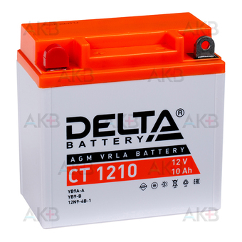 Delta CT 1210, 12V 10Ah 100А (135x75x140) YB9A-A, YB9-B, 12N9-4B-1