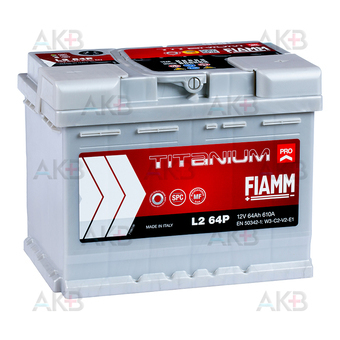 Fiamm Titanium Pro 64 Ач 610A обр. пол. (241x175x190) L2 64P