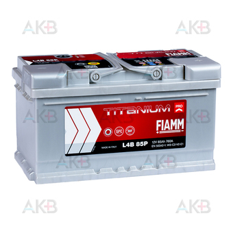 Fiamm Titanium Pro 85 Ач 760A обр. пол. (315x175x175) низк. L4B 85P
