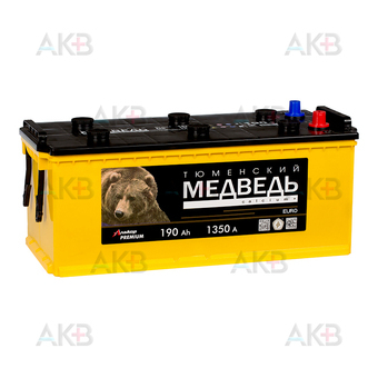 Тюменский медведь 190 Ач 1350A о.п. (518х228х238) Calcium Plus