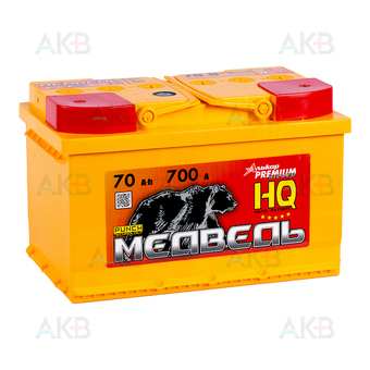 Медведь 70 Ач 700А о.п. низк. (278x175x175) ca/ca silver