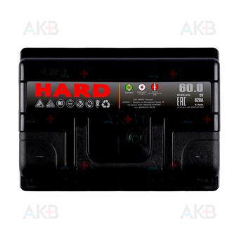 Автомобильный аккумулятор HARD 60 Ач 620A о.п. (242x175x190) ca/ca silver. Фото 1