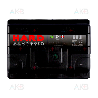 Автомобильный аккумулятор HARD 60 Ач 620A п.п. (242x175x190) ca/ca silver. Фото 1