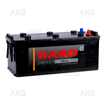 HARD 190 Ач 1350A о.п. конус (518х228х238) calcium plus