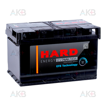 HARD EFB 74 Ач 740A о.п. (278x175x175) низк.