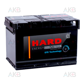 HARD EFB 75 Ач 750A о.п. (278x175x190)