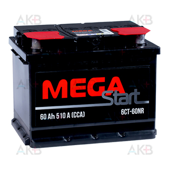 MEGA START 60 Ач 510A о.п. (242х175х190) 6СТ-60 NR