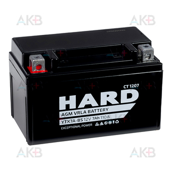 HARD YTX7A-BS 12V 7Ah 110А (150x87x93) CT 1207 прям. пол.