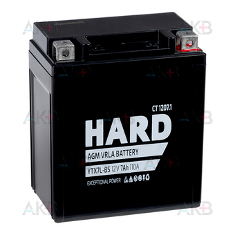 HARD AGM 7 Ah 110А обр. пол. (114x71x131) CT 1207.1 YTX7L-BS
