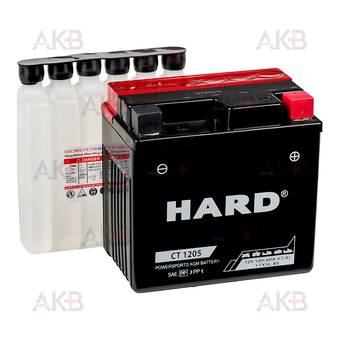 HARD YTX5L-BS 12V 5 Ah 80А (114x70x106) СТ 1205 обр. пол. AGM сухозаряженный