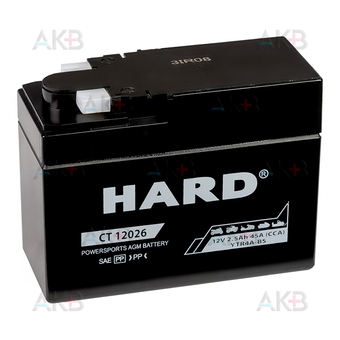 HARD YTR4A-BS 12V 2.5 Ah 45А (114x49x86) CT 12026 AGM клеммы сбоку