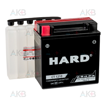 HARD YB9A-A 12V 10 Ah 140А (137x77x135) CT 1210 прям. пол. AGM сухозаряженный