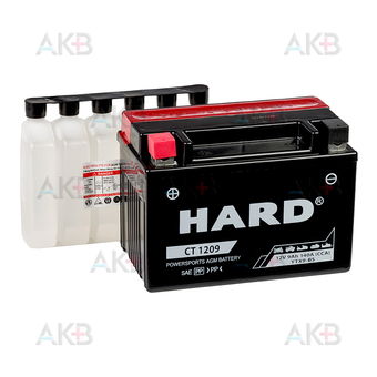 HARD YTX9-BS 12V 9 Ah 140А (150x87x105) CT 1209 прям. пол. AGM сухозаряженный