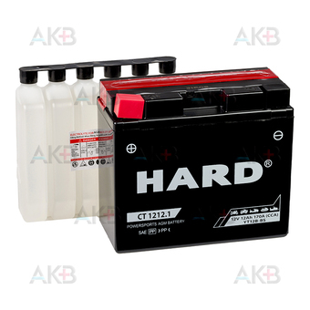 HARD YT12B-BS 12V 12 Ah 170А (150x69x130) CT 1212.1 прям. пол. AGM сухозаряженный