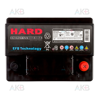 Автомобильный аккумулятор HARD EFB 60 Ah 600A (242x175x190) Start Stop L2. Фото 1