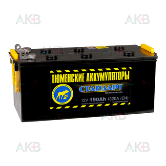 Tyumen Battery Standard 190 Ач прям. пол., клеммы под болт 1320A (518x228x238)